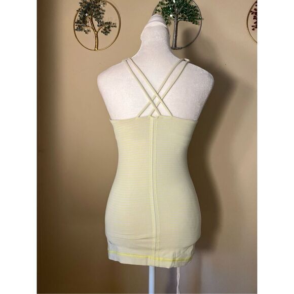 Lululemon Free To Be Tank Slope Stripe Polar Cream Clarity Yellow Size 4 - Picture 2 of 7